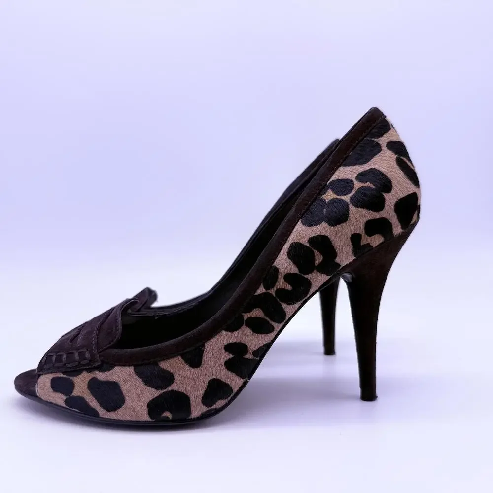 Lauren Ralph Lauren Heel Leopard Print Size  8.5 - Picture 3 of 10